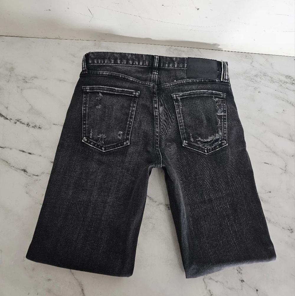 Moussy Vintage High Rise Black Distressed‎ Ankle Moto Skinny Jeans 27 Preowned